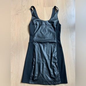 Free People Black Vegan Leather Mini Dress